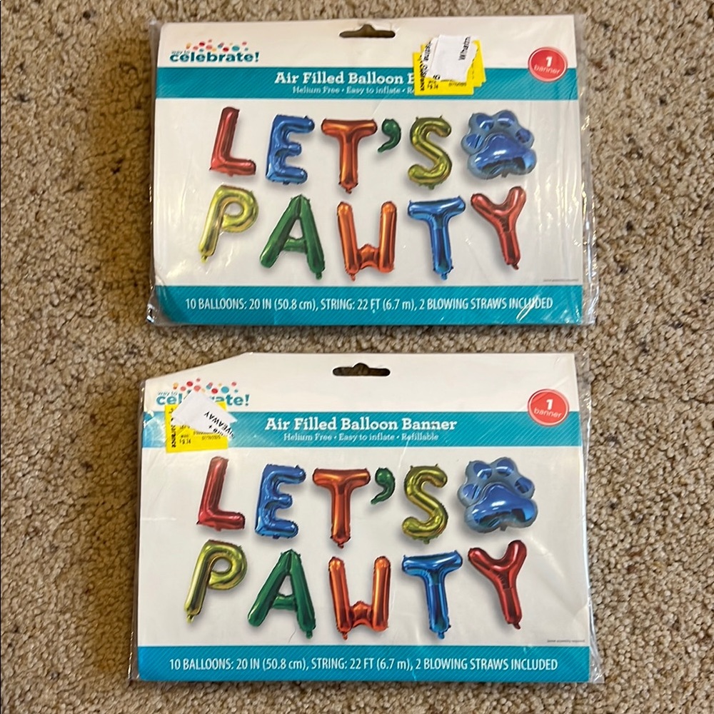 Let's Pawty Balloon Banner (2 Packs)